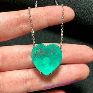 Paraiba Tourmaline Pendant 925 Sterling Silver Necklace Tourmaline Heart Pendant